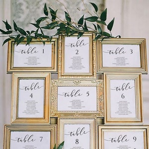 4x6 Wedding Seating Chart Template Calligraphy, table Seating Chart horizontal, Seating landscape, table Seating Chart vertical, Catherine