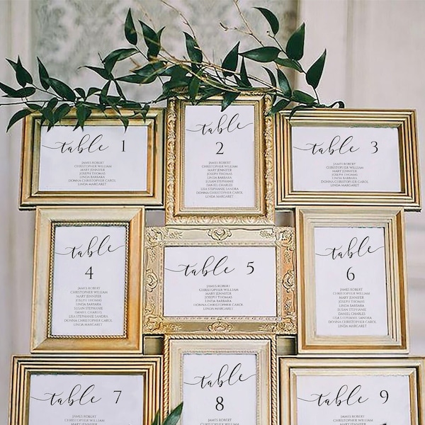 Wedding Table Seating Chart Table Etsy