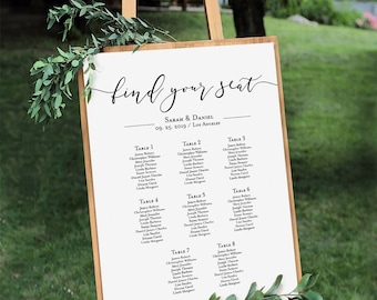 11x14 find your seat Template, Editable, Table Arrangement, Seating Plan, seating chart, Instant Download, 100% editable templett