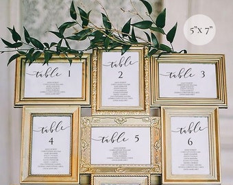 5x7 Wedding Seating Chart Template Calligraphy, table Seating Chart landscape, Seating landscape, table Seating Chart vertical, Catherine