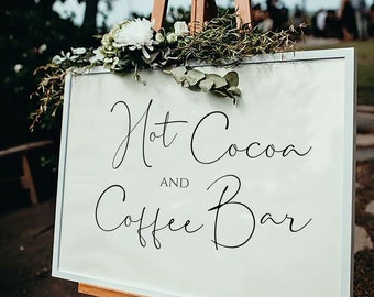 Hot Cocoa and Coffee Bar Sign, Editable Template Hot Cocoa and Coffee Bar, Coffee Bar Calligraphy, Coffee Bar template, Nancy