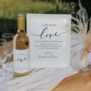 Wedding Wine Label Template, Wedding Anniversary Wine Sign, Printable Wine Labels, Special Dates Wine Label and Sign Set, Catherine