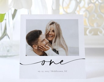 5x5 Wedding Photo Table Number Template, Table Number Square, Elegant Seating plan, Heather