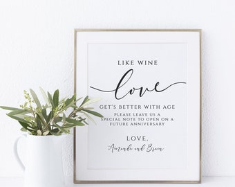 Wine Guestbook Sign, Like Wine Love Gets Better With Age Sign, Wine Bottle Guest Book, Wedding Guestbook Sign, Guest Book Ideas, Catherine