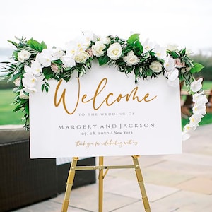 Gold Welcome Sign Printable Script Welcome Sign Editable - Etsy