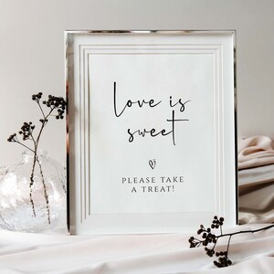 Love is Sweet Please Take A Treat Sign, Minimalist Love is Sweet, Modern Minimalist Wedding Sign, Printable Dessert Table Sign, Britney