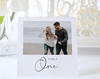 5x5 Wedding Photo Table Number Square Template Elegant Seating plan, Nancy