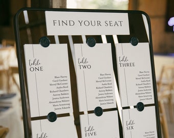 5x7 Wedding Seating Chart Template, Find Your Seat Template, Modern Seating plan, Table Seating Chart Printable, Template Seating Chart