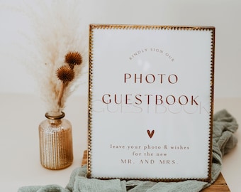 Boho Wedding Guestbook Sign: Terracotta Photo Booth, Bohemian Guestbook Sign, Rust Orange Wedding, Nova