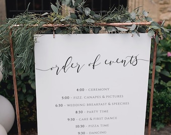 Wedding Order of Events Poster, Wedding Poster Template, Order of Events Sign, Wedding Day Timeline Sign, Wedding Timeline Sign, Catherine