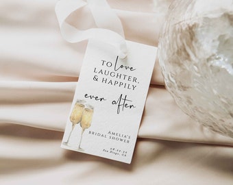 Happily Ever After Tag, Brunch and Bubbly Favor Tags, Boho Bridal Shower Favor Tag, Rehearsal Dinner Tag, Champagne Tags, Britney