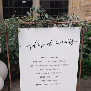 Wedding Order of Events Poster, Wedding Poster Template, Order of Events Sign, Wedding Day Timeline Sign, Wedding Timeline Sign, Catherine