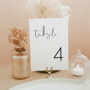 table numbers card Calligraphy, wedding table number elegant, Printable table Template, seating chart, 100% editable, 5x7, 4x6