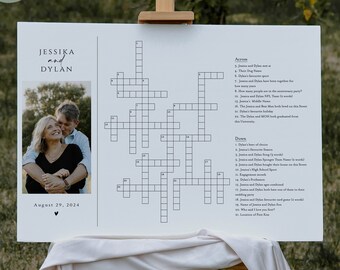 Custom Anniversary Crossword Puzzle with Photo (Digital Download)