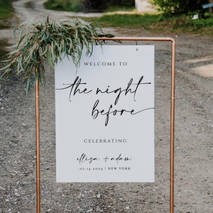Wedding Welcome Sign, Rehearsal Dinner, Modern Welcome Sign Wedding  Template, Wedding Signage, Rehearsal Sign, Welcome Signs, Heather