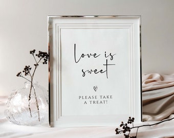 Love is Sweet Please Take A Treat Sign, Minimalist Love is Sweet, Modern Minimalist Wedding Sign, Printable Dessert Table Sign, Britney