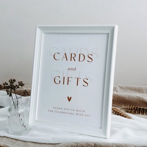 Terracotta Cards and Gifts Sign, Rust Orange Cards & Gifts Sign, Wedding Reception Cards and Gifts Sign, Bohemian Cards and Gift Sign, Nova