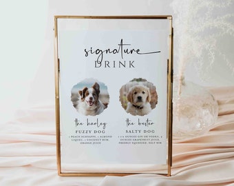 Dog Signature Drink Sign Template, Pet Printable Signature Drink Sign For Wedding, Dog Signature Cocktail Signs, Britney