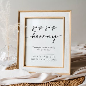 Sip Sip Hooray, Wedding Signage, Wedding Bar Sign, Sip Sip Hooray Sign, Cheers Sign, Bubbly Bar Sign, Champagne Sign, Heather