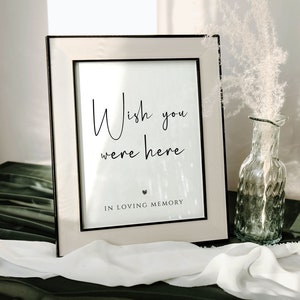 In Loving Memory Sign, Wish You Were Here Sign, Modern Minimalist Wedding Signage, Wedding Remembrance, Memorial, Britney
