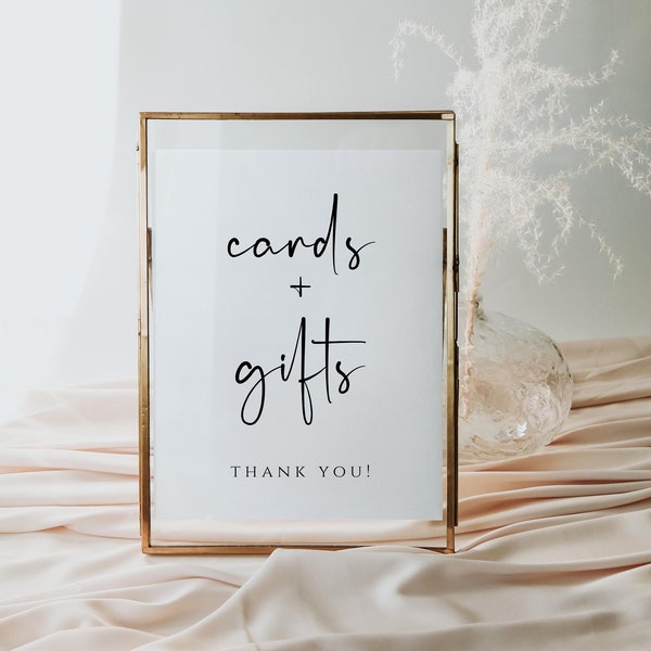 Modern Cards and Gifts Wedding Sign, Tabletop Cards & Gifts Sign, Wedding Reception Cards and Gifts Sign, Baby Shower Gift Sign, Britney