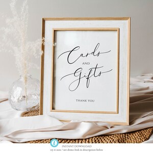 Cards and Gifts Sign, Gifts Table Sign, 8x10, 5x7 Cards and Gifts Printable, Wedding Sign, cards and gifts calligraphy