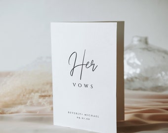 His and Her Wedding Vow Template, Personalized Vow Booklet, Custom Wedding Vows, Wedding Vow Cover, Mr And Mrs, Instant Download