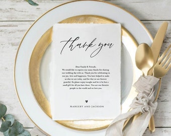 place setting thank you cards, thank you Cards, place thank you calligraphy, printable thank you elegant, 100% Editable, 5x7, 4x6, Helen