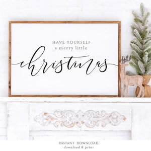 Christmas Sign Printable, Christmas Wall Art, Holiday Print, Merry ...