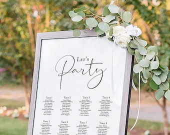 2 sizes Wedding Seating Chart Template, Editable, Table Arrangement, Seating Plan, Printable, Instant Download, 18x24, 24x36, Nancy