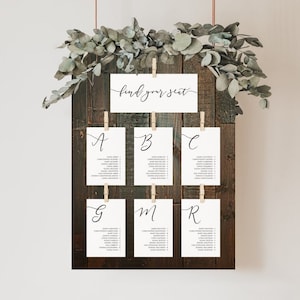 4x6 Alphabetical Seating Chart Template, Table Seating Chart Printable, Elegant Seating Plan, Template Seating Chart, Templett