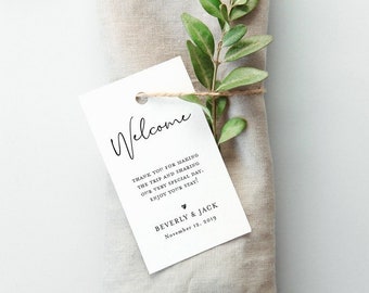 Welcome tags for wedding guests Wedding tag template Wedding favor tags template Wedding tags download Wedding tag for welcome bags, Nancy