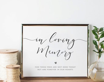 in Loving Memory Sign Elegant printable Modern Wedding Sign, Wedding Memory Sign Template, In Loving Memory Sign Printable, Catherine