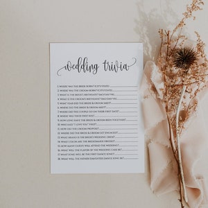 Wedding trivia game, Editable Bridal Shower Game, Bride And Groom Trivia, Couples Shower, Printable Wedding Shower Game, Wedding Traditions
