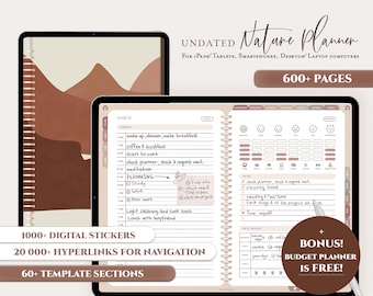 Undated Digital Planner, ADHD Digital Planner, Goodnotes Planner iPad 2026, Weekly Planner Notability