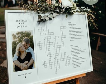 Anniversary Crossword Puzzle Game, Anniversary Gift,  Anniversary Party, Crossword with Photo, Couple Crossword Sip and Solve, Married game