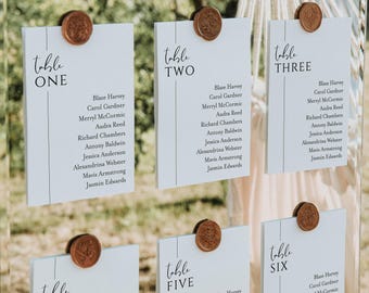 5x7 Wedding Seating Chart Template Calligraphy, Elegant Seating plan, Table Seating Chart Printable, Template Seating Chart, Heather