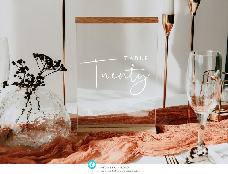 Printable Acrylic Table Number Cricut Table Number Editable Etsy