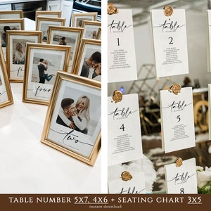 3x5 Seating Chart Template, Photo Table Number, Seating Chart Printable ...