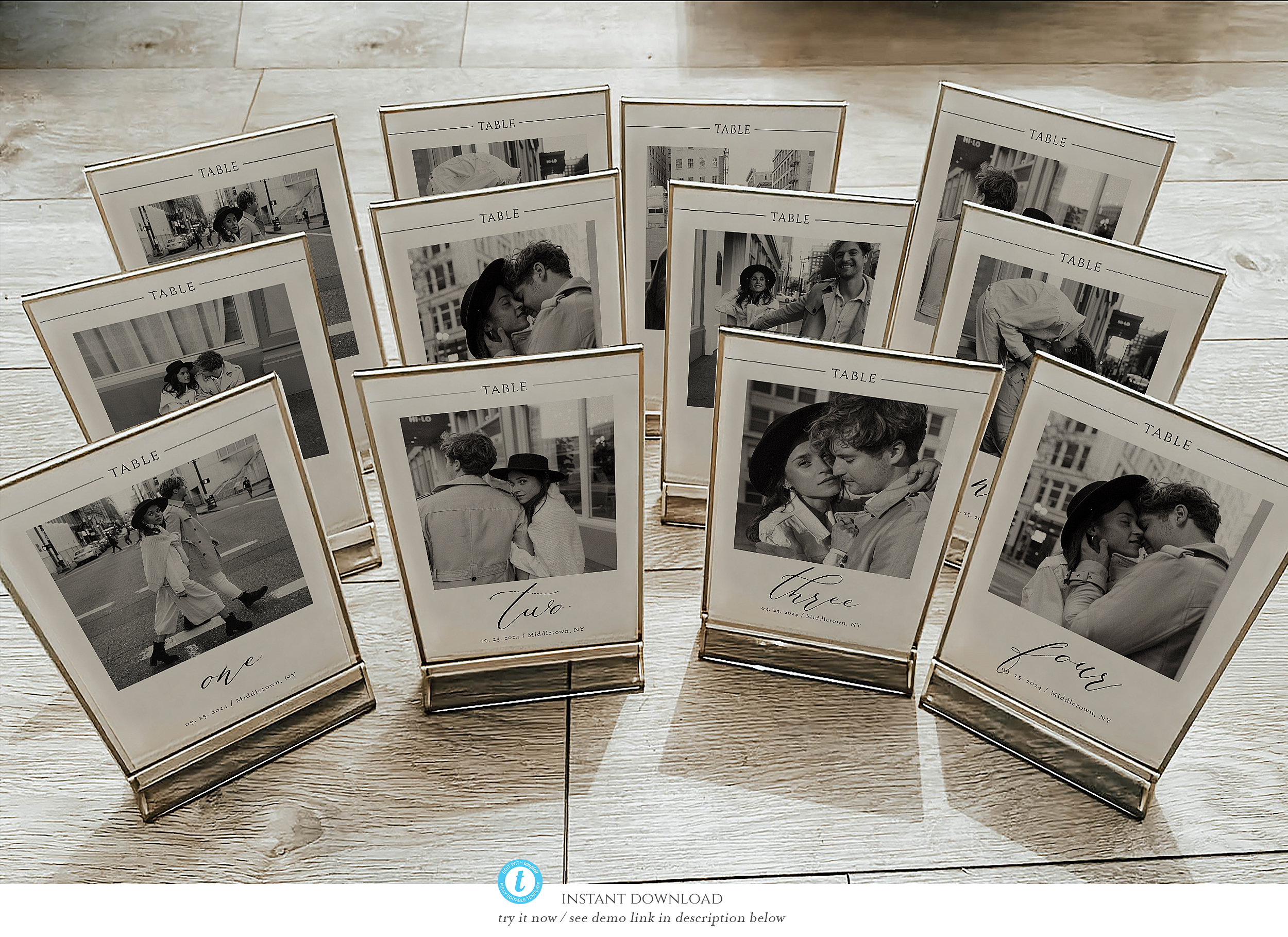 Wedding Table Numbers, Table Numbers, Photo Gold Table Numbers, Modern Table Numbers, Table Number Signs, Photo Table Number