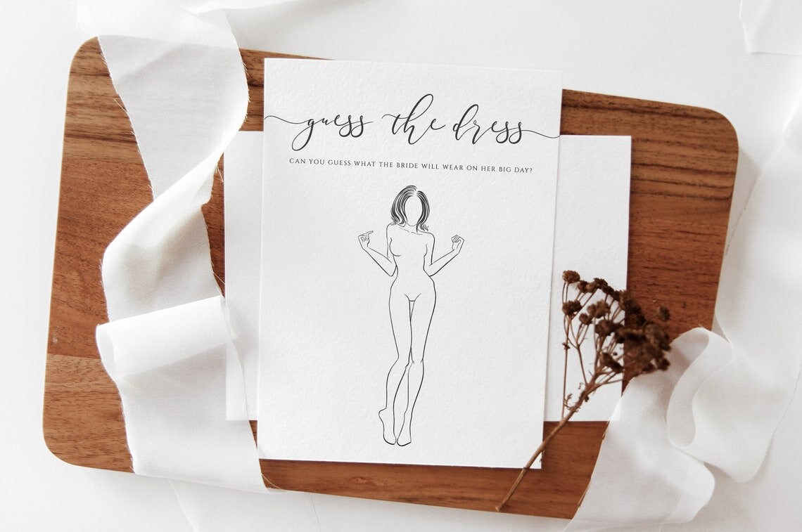 Guess the Dress Printable Bridal Shower Game Guess the Dress - Etsy