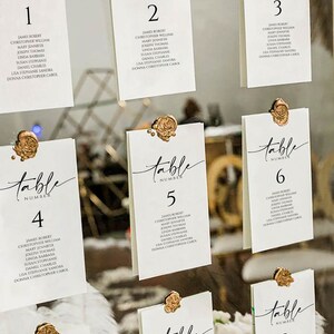 3x5 Seating Chart Template, Photo Table Number, Seating Chart Printable ...