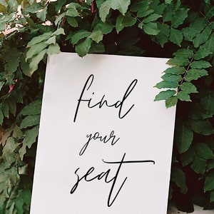 Find Your Seat Sign, Find Your Seat 8x10, Printable Find Your Seat Sign ...