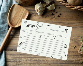 Editable Recipe Card Template: Printable 6x4 & 7x5 Canva Design (Digital Download)