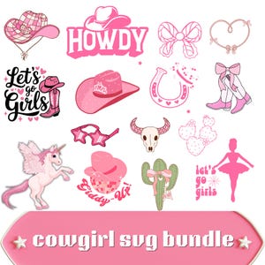 Cowgirl SVG Bundle: Western Clipart, Rodeo Cut Files (Digital Download