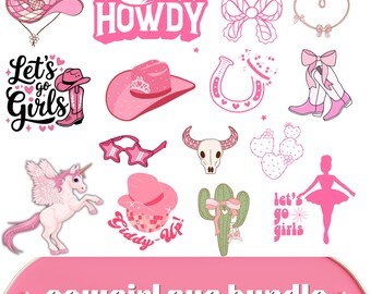 Cowgirl SVG Bundle: Western Clipart, Rodeo Cut Files (Digital Download