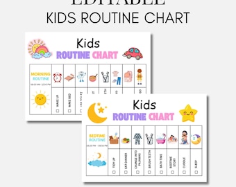 Rotina infantil editável: cronograma visual com imagens (download em PDF)