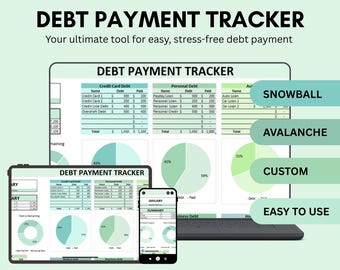 Debt Payment Tracker: Excel & Google Sheets, Snowball Avalanche Spreadsheet