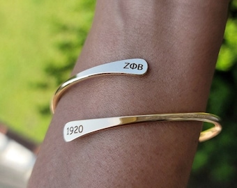 Zeta Phi Beta Adjustable Sorority Bracelet Available In Silver Gold
