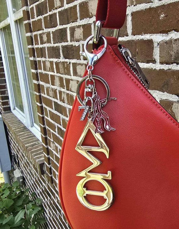 Divine Nine Large Handbag Charm/Key Ring - Divine Nine Purse Charm - Sorority Charm/Key Ring - D9 Purse Charm